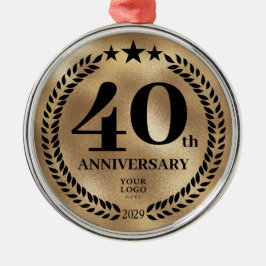 Ornement En Métal 40e anniversaire d'affaires Noël d'or
