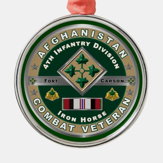 Ornement En Métal 4e division d'infanterie Afghanistan Vétérinaire (Devant)