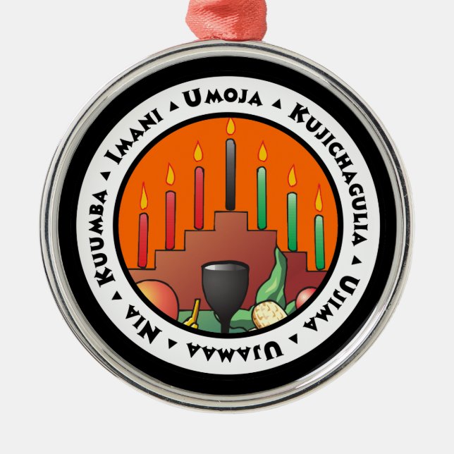Ornement En Métal 7 Principes de Kwanzaa (Devant)
