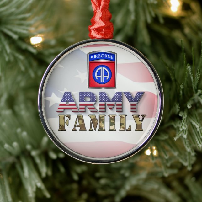 Ornement En Métal 82e division aéroportée Famille d'armée (Arbre)
