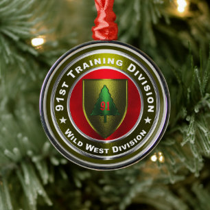 Ornement En Métal 91e Division de la formation Noël