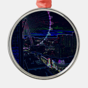 Ornement En Métal Abrégé sur au néon Vegas roue de Ferris de