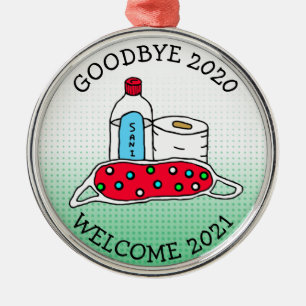 Ornement En Métal Adieu 2020, Bienvenue 2021 Noël