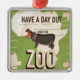 Ornement En Métal Affiche de voyage vintage Visite du zoo