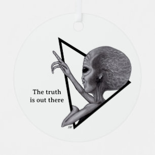 Ornement En Métal Alien gris, la vérité est là