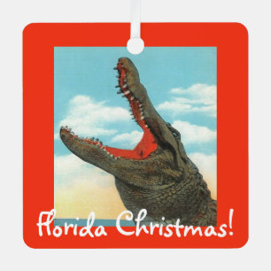 Ornement En Métal Alligator de Noël de Floride