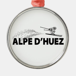 Ornement En Métal Alpe d’Huez France Sauteur à Ski