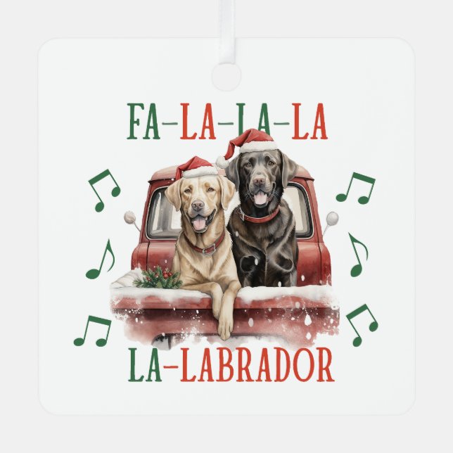 Ornement En Métal Amusant Noël Labrador Dog Ornament (Recto)