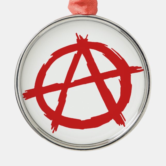 Ornement En Métal Anarchiste rouge un logo d'anarchie de symbole (Devant)