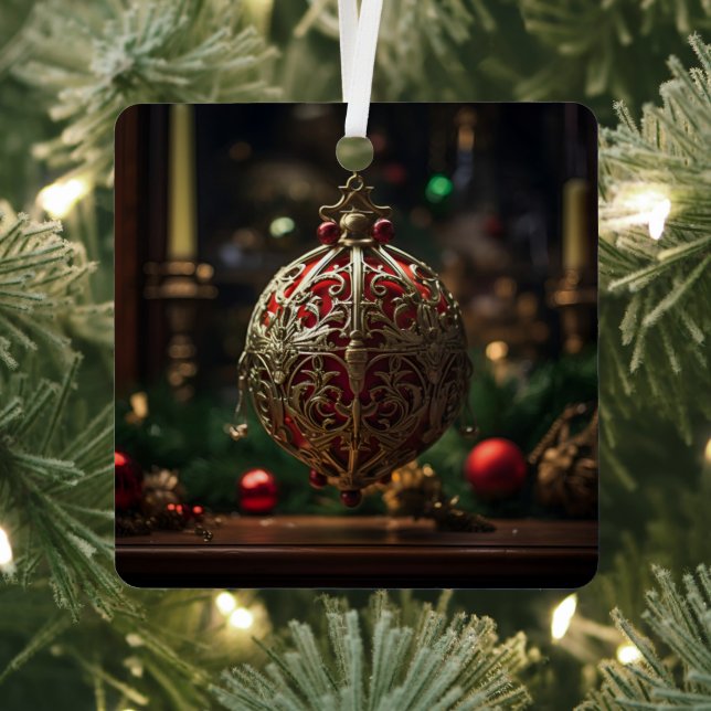Ornement En Métal Ancien monde de Noël (Insitu)