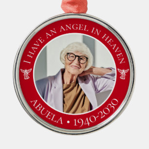 Ornement En Métal Ange au ciel Abuela Photo commémoratif