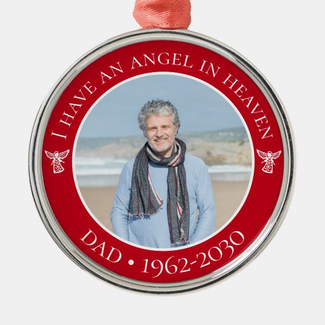 Ornement En Métal Angel dans le paradis papa photo (Devant)