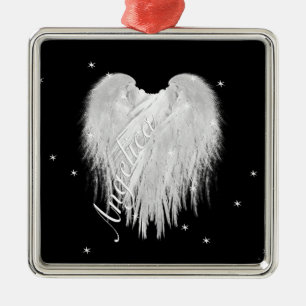 Ornement En Métal ANGEL WINGS 'Believe' Coeur Black Starry