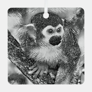 Ornement En Métal AnimalArtBW_Monkey_002