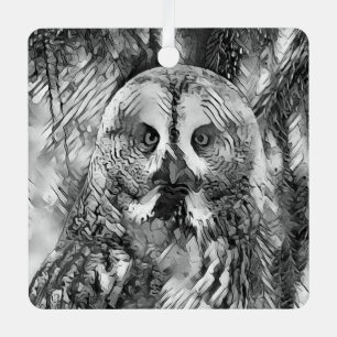 Ornement En Métal AnimalArtBW_Owl_001