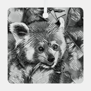 Ornement En Métal AnimalArtBW_RedPanda_003