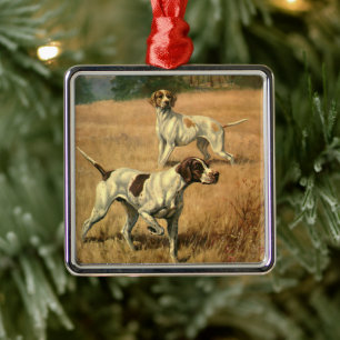 Ornement En Métal Animaux vintages, Chiens de chasse aux pointer ang