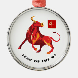 Ornement En Métal Année chinoise du cadeau Ox