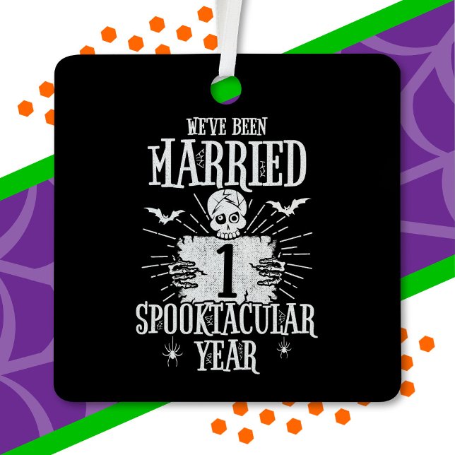 Ornement En Métal Anniversaire de Halloween Spooktacular 1er Mariage (Créateur téléchargé)