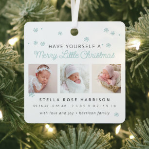 Ornement En Métal Annonce de naissance souvenir Petit Noël