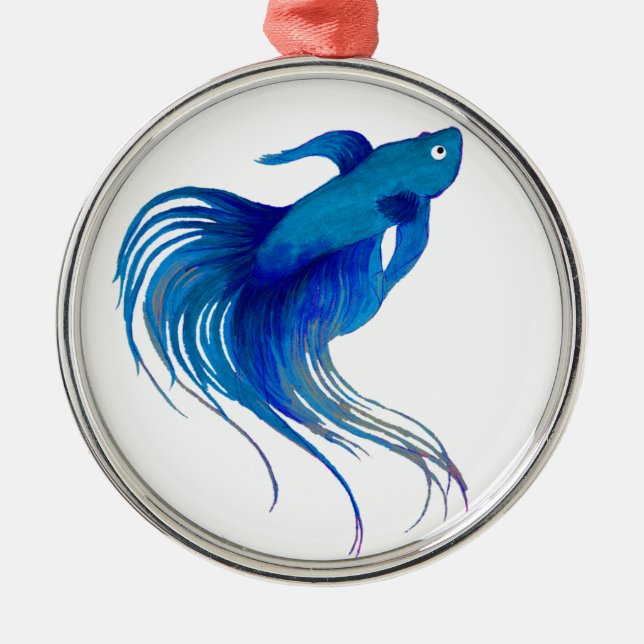 Ornement En Métal Aquarelle Bêta bleue (Devant)