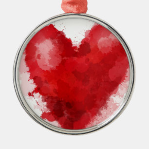 Ornement En Métal Aquarelle rouge coeur gothique fille valentine