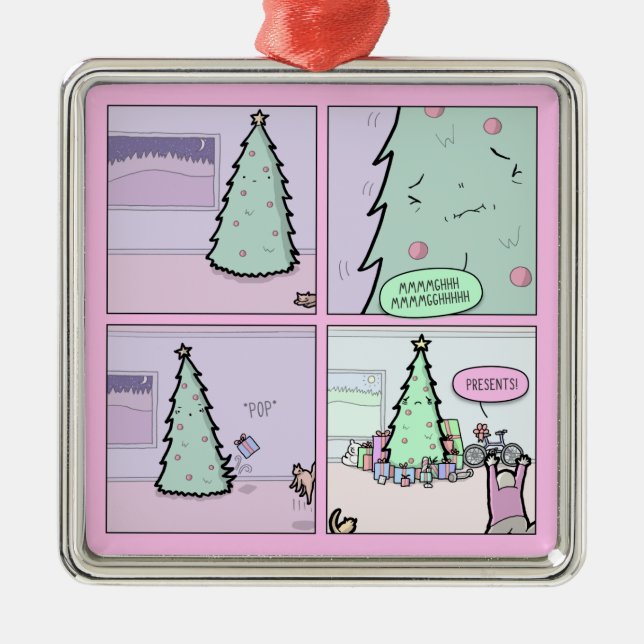 Ornement En Métal Arbre de Noël Pooping (Devant)