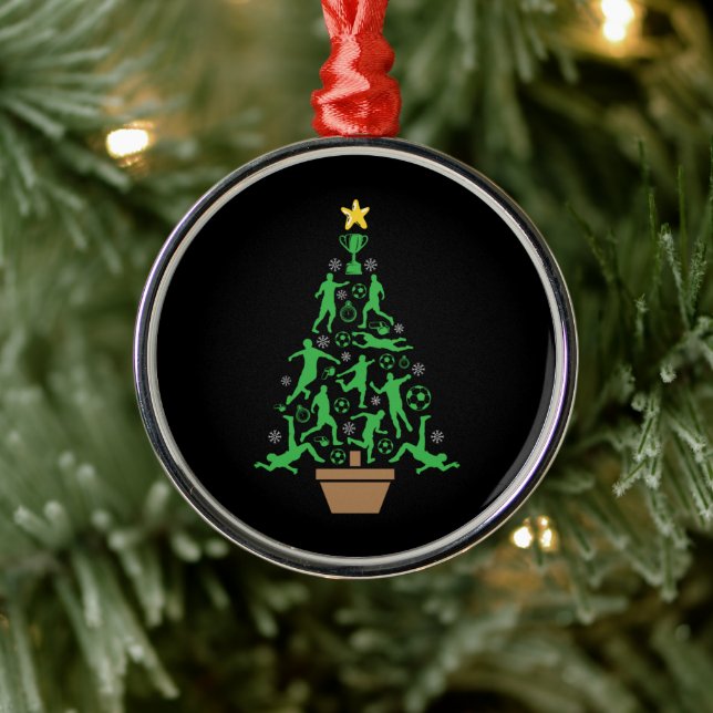 Ornement En Métal Arbre de Noël pour hommes de football (Arbre)