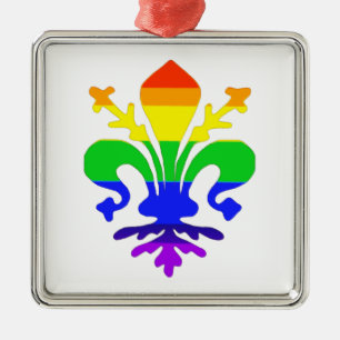 Ornement En Métal Arc-en-ciel stylisé Fleur de Lis