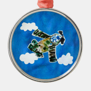 Ornement En Métal Army Jet "Art by Kids"