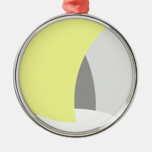 Ornement En Métal Art Abstrait gris jaune blanc