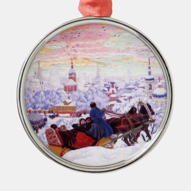 Ornement En Métal Art Russe Custom Cadeaux de Noël (Devant)