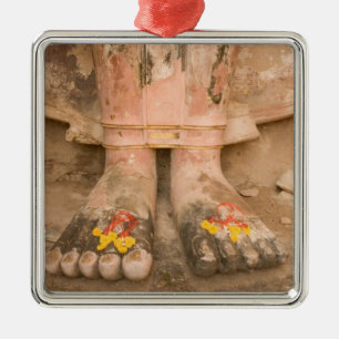 Ornement En Métal Asie Thaïlande, Sukhothai, pieds de Bouddha et