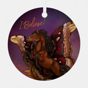 Ornement En Métal Atlas Moth Fairy Horse