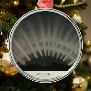Ornement En Métal Aurora Borealis Trouvelot 1881, Noël restauré