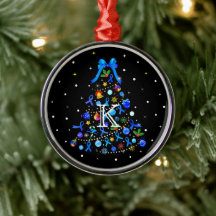 Autisme Arbre de Noël bleu