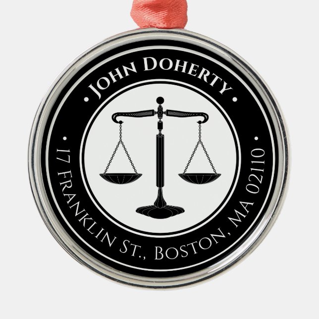Ornement En Métal Avocat de la loi| Scales de justice (Devant)