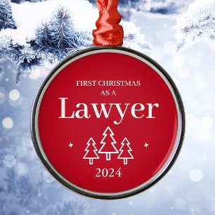 Ornement En Métal Avocat élégante Red Christmas Ornament