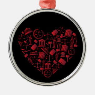 Ornement En Métal Avocat Red Heart - Love Law Grunge Art