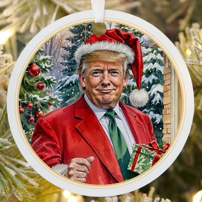 Ornement En Métal Ayez un magnifique Noël Père Noël Trump MAGA (Créateur téléchargé)