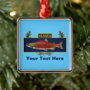 Ornement En Métal Badge du pêcheur de combat de l'Alaska
