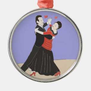 Ornement En Métal Ballroom Couple,