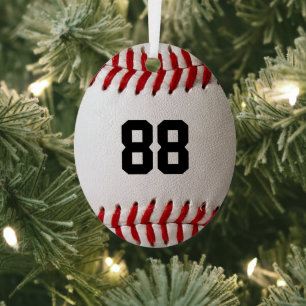 Ornement En Métal Baseball avec numéro personnalisable