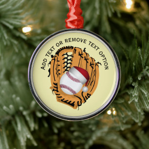 Ornement En Métal Baseball, Gant, Bateaux Noël