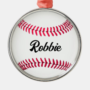 Ornement En Métal Baseball personnalisé rouge blanc
