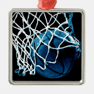 Ornement En Métal Basket bleu