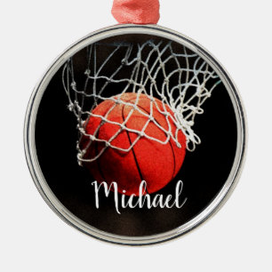 Ornement En Métal Basketball Artework Votre nom Personnalisé