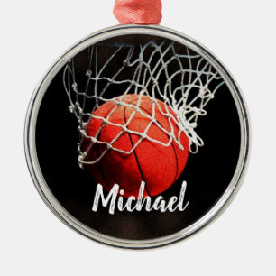Ornement En Métal Basketball Artework Votre nom Personnalisé
