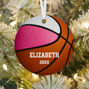 Ornement En Métal basketball souvenir rose blanc pour filles