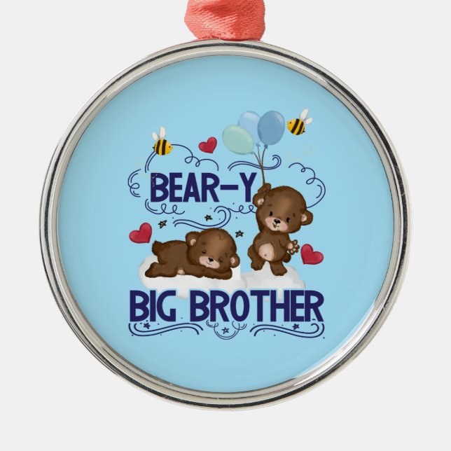 Ornement En Métal Bear y Big Brother Fils de frère (Devant)